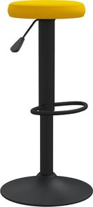 vidaXL Stołki barowe, 2 szt., musztardowe, tapicerowane aksamitem 3