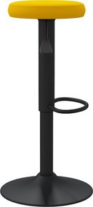 vidaXL Stołki barowe, 2 szt., musztardowe, tapicerowane aksamitem 4