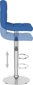 vidaXL Stołki barowe, 2 szt., niebieskie, tapicerowane tkaniną 7