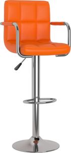 vidaXL Stołki barowe, 2 szt., pomarańczowe, obite sztuczną skórą 3