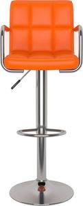 vidaXL Stołki barowe, 2 szt., pomarańczowe, obite sztuczną skórą 4