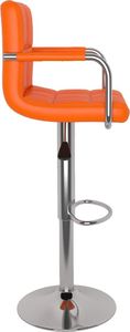 vidaXL Stołki barowe, 2 szt., pomarańczowe, obite sztuczną skórą 5