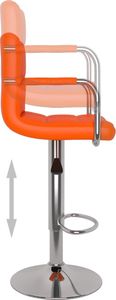 vidaXL Stołki barowe, 2 szt., pomarańczowe, obite sztuczną skórą 7