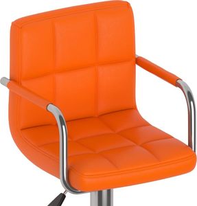 vidaXL Stołki barowe, 2 szt., pomarańczowe, obite sztuczną skórą 8