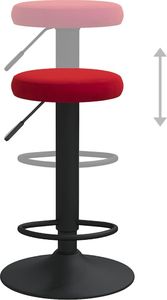 vidaXL Stołki barowe, 2 szt., winna czerwień, tapicerowane aksamitem 5