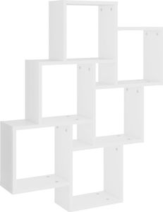 vidaXL Półka ścienna w formie kostek, biała, 78x15x93 cm, płyta 2