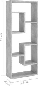 vidaXL Półka ścienna, szarość betonu, 36x16x90 cm, płyta wiórowa 6
