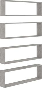 vidaXL Półki ścienne kostki, 4 szt., szarość betonu, 100x15x30 cm 2