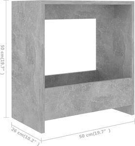 vidaXL Stolik boczny, szarość betonu, 50x26x50 cm, płyta wiórowa 6