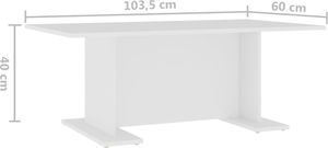 vidaXL Stolik kawowy, biały, 103,5x60x40 cm, płyta wiórowa 6