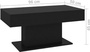 vidaXL Stolik kawowy, czarny, 96x50x45 cm, płyta wiórowa 6