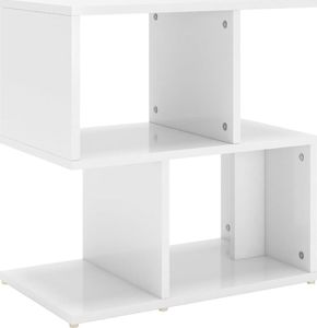 vidaXL Szafka nocna, biała, wysoki połysk, 50x30x51,5cm, płyta 2