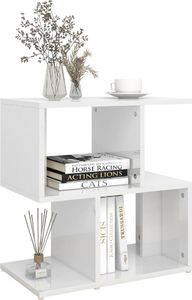 vidaXL Szafka nocna, biała, wysoki połysk, 50x30x51,5cm, płyta 4