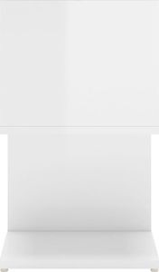 vidaXL Szafka nocna, biała, wysoki połysk, 50x30x51,5cm, płyta 6