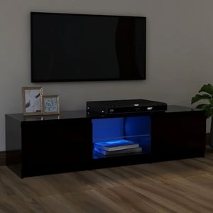 vidaXL Szafka pod TV z oświetleniem LED, czarna, 120 x 30 x 35,5 cm 1