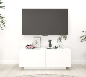 vidaXL Szafka pod TV, biała, 100x35x40 cm, płyta wiórowa 1