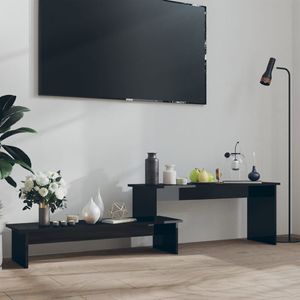 vidaXL Szafka pod TV, czarna, wysoki połysk, 180x30x43 cm, płyta 1