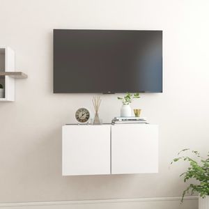 vidaXL Szafka wisząca pod TV, biała, 60x30x30 cm 1