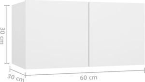 vidaXL Szafka wisząca pod TV, biała, 60x30x30 cm 8