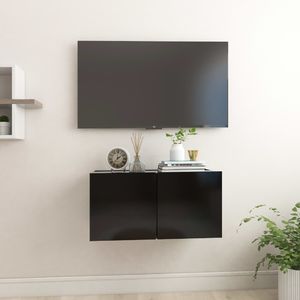 vidaXL Szafka wisząca pod TV, czarna, 60x30x30 cm 1