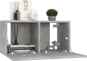 vidaXL Szafki wiszące pod TV 2 szt., szarość betonu, 60x30x30 cm 3