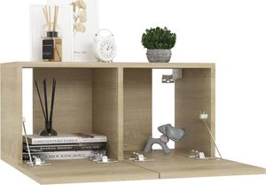 vidaXL Szafki wiszące pod TV, dąb sonoma, 60x30x30 cm 3