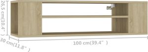 vidaXL Wisząca szafka TV, dąb sonoma, 100x30x26,5 cm, płyta wiórowa 7