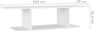 vidaXL Wisząca szafka telewizyjna, biała, 103x30x26,5 cm, płyta 5