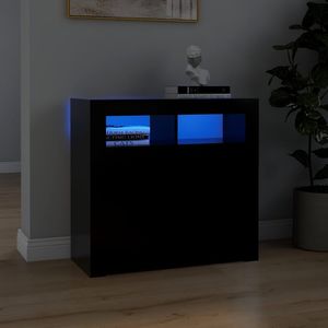 vidaXL Szafka z oświetleniem LED, czarna, 80 x 35 x 75 cm 1