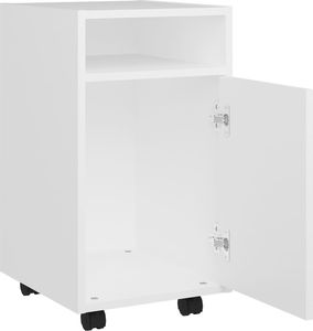 vidaXL Szafka boczna z kółkami, biała, 33x38x60 cm, płyta 6