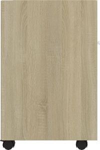 vidaXL Szafka boczna z kółkami, biel i dąb sonoma, 33x38x60 cm, płyta 5