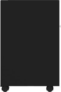 vidaXL Szafka boczna z kółkami, czarna, 33x38x60 cm, płyta 5