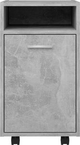 vidaXL Szafka boczna z kółkami, szarość betonu, 33x38x60 cm, płyta 4