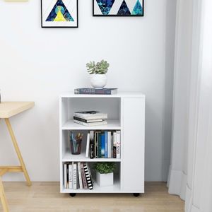 vidaXL Szafka na kółkach, biała, 60x35x75 cm, płyta wiórowa 3