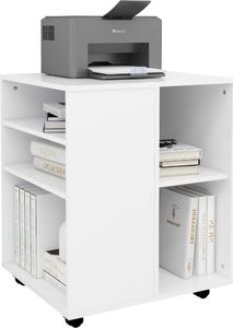 vidaXL Szafka na kółkach, biała, 60x53x72 cm, płyta wiórowa 4