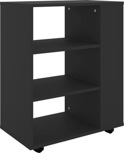 vidaXL Szafka na kółkach, czarna, 60x35x75 cm, płyta wiórowa 2