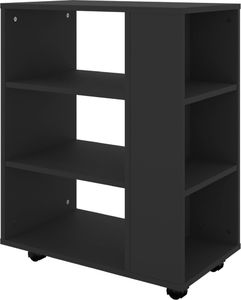 vidaXL Szafka na kółkach, czarna, 60x35x75 cm, płyta wiórowa 7