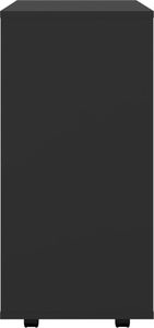 vidaXL Szafka na kółkach, czarna, 60x35x75 cm, płyta wiórowa 8