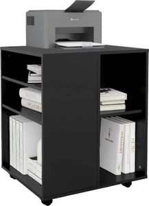 vidaXL Szafka na kółkach, czarna, 60x53x72 cm, płyta wiórowa 4