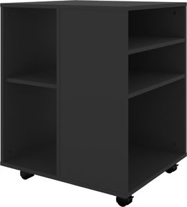 vidaXL Szafka na kółkach, czarna, 60x53x72 cm, płyta wiórowa 6