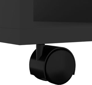 vidaXL Szafka na kółkach, czarna, 60x53x72 cm, płyta wiórowa 8