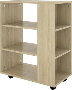 vidaXL Szafka na kółkach, dąb sonoma, 60x35x75 cm, płyta wiórowa 7