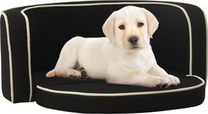 vidaXL Rozkładana sofa dla psa, czarna, 76x71x30 cm, lniana 1
