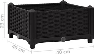 vidaXL Donica do podniesionej rabaty, 40x40x23 cm, polipropylen 7