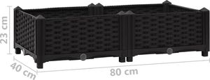 vidaXL Donica do podniesionej rabaty, 80x40x23 cm, polipropylen 8