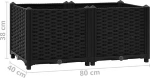 vidaXL Donica do podniesionej rabaty, 80x40x38 cm, polipropylen 8