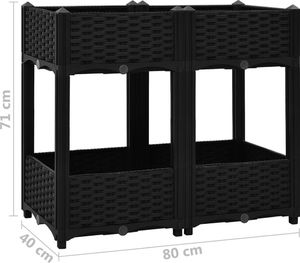 vidaXL Donica do podniesionej rabaty, 80x40x71 cm, polipropylen 6