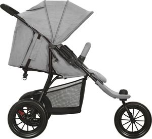 Wózek vidaXL Wózek spacerowy, jasnoszary, stalowy 5