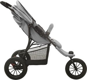 Wózek vidaXL Wózek spacerowy, jasnoszary, stalowy 6