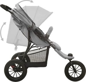 Wózek vidaXL Wózek spacerowy, jasnoszary, stalowy 7